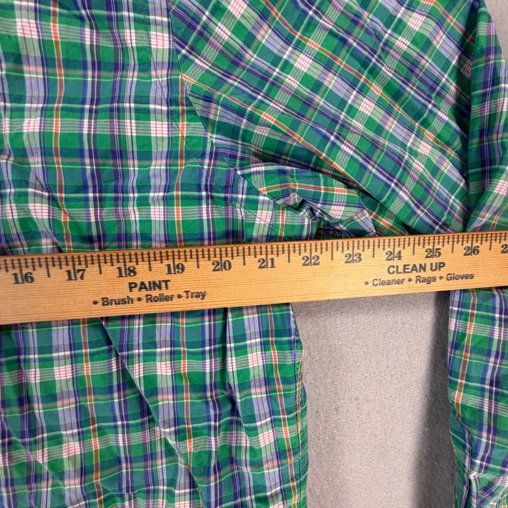 Polo Ralph Lauren Mens Green Plaid Button Down Shirt Slim Fit Preppy 100% Cotton